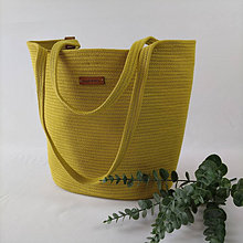 Veľké tašky - Veľká taška na rameno z bavlnených šnúr - 15433032_