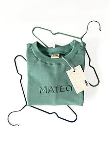 Detské oblečenie - Detská mikina s menom MATEO - old green - 15431486_