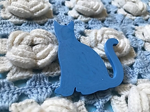 Brošne - Brošňa – mačka 3. (modrá) - 15432042_