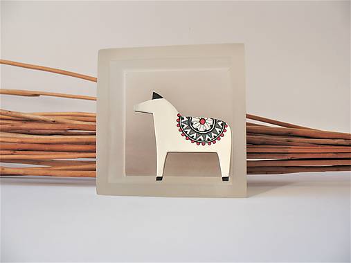 Brošne - ,,Biely koník Ornament,, - 15433796_
