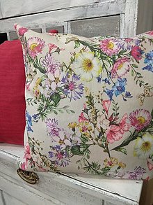 Úžitkový textil - Vankúš lúčne kvety - 15435683_