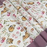 Úžitkový textil - Veľkonočný fialový obrus so zajacom - 15436252_