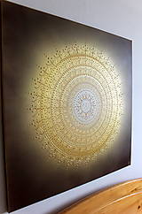 Obrazy - Mandala NEKONEČNÁ LÁSKA A ŠŤASTIE ❤️  -  V zlatých lúčoch slnka 80 x 80 - 15436403_