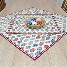 Úžitkový textil - MARKUS bordo - ornamenty v tvare vajíčok - štvorcový obrus - 15434160_