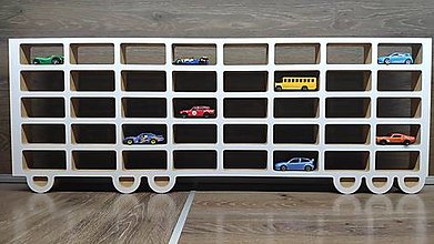 Hračky - Polička na autíčka v tvare kamión , traktor , vláčik alebo príves na stenu (Príves) - 15434873_