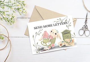 Papiernictvo - Pohľadnica " Send More Letters" - 15435853_