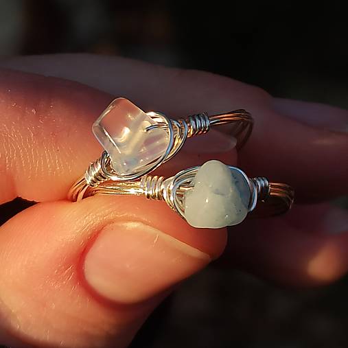 Prstene - ✽ Postriebrený minerálový prsteň // Striebro 925 - 15434569_