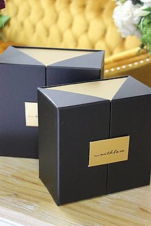 Obalový materiál - Luxusné darčekové boxy (21cm - Čierna) - 15438764_