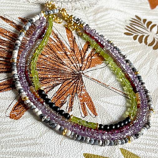 Luxury Amethyst Steel Choker Necklace / Bracelet / Náhrdelník alebo dvojitý náramok ametyst