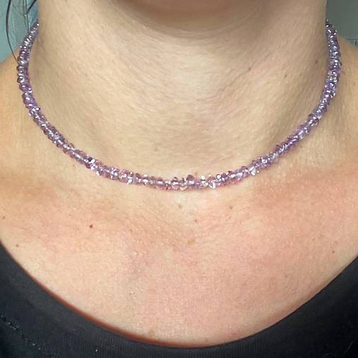 Luxury Amethyst Steel Choker Necklace / Bracelet / Náhrdelník alebo dvojitý náramok ametyst