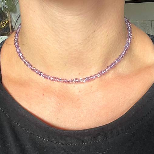 Luxury Amethyst Steel Choker Necklace / Bracelet / Náhrdelník alebo dvojitý náramok ametyst