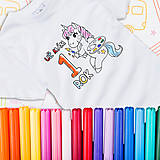Detské oblečenie - Vymaľuj si tričko " Narodeninový jednorožec" Od 1 do 12 rokov - 15438534_