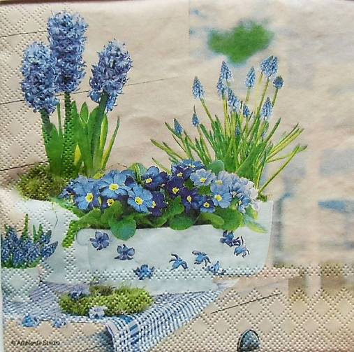 S909 - Servítky - jar, hyacint, zvonček