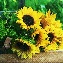 Papier - S1216 - Servítky - kvet, slnečnice, slnko, leto, flowers, kytica - 15437749_