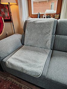 Úžitkový textil - VLNIENKA prehoz Kreslo / gauč / sedačka 100% MERINO TOP SUPER WASH Grey ušijeme na mieru - 15437426_