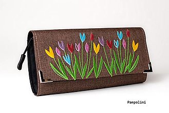 Peňaženky - Tulipány na hnědé - 15437224_