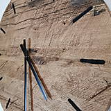 Hodiny - Veľké nástenné hodiny dubové, priemer 58 cm - 15439471_