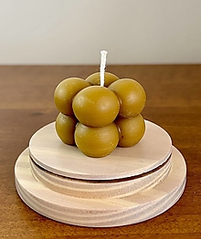 Darčeky pre svadobčanov - Svadobná sviečka bubble z včelieho vosku - prírodná žltá - 15438155_