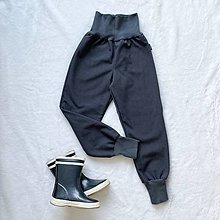 Detské oblečenie - Zimné softshellové nohavice šedé melír - 15439603_