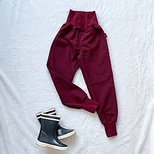 Detské oblečenie - Zimné softshellové nohavice bordové melír - 15439627_