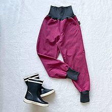 Detské oblečenie - Zimné softshellové nohavice ružové melír - 15439644_