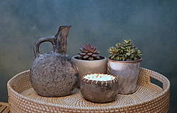 Nádoby - Dekoračný keramický džbán - 15439729_