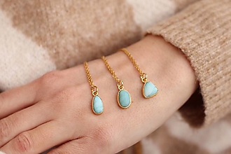 Náhrdelníky - Retiazka s príveskom larimar - 15438090_