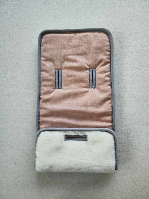 Detský textil - VLNIENKA podložka do kočíka Lonex Sport Rosé 100% merino top super wash Natural 100% ľan ružový - 15441747_