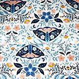 Textil - nočné motýle, extra kvalitný 100 % bavlnený satén, šírka 160 cm - 15441473_