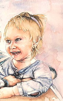 Obrazy - Akvarelový obraz na želanie - portrét detí (50 x 70cm) - 15441123_