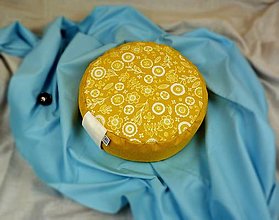 Úžitkový textil - Meditačný vankúš Žlté kvety 11cm - 15442660_