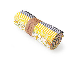Textil - Bavlnené látky - rolka Yellow and Grey Roses - 15442005_