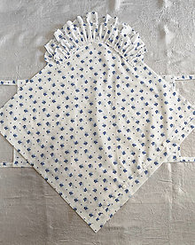 Detský textil - Biela klasická zavinovačka s modrými kvietočkami - D6 (Obliečka) - 15441572_
