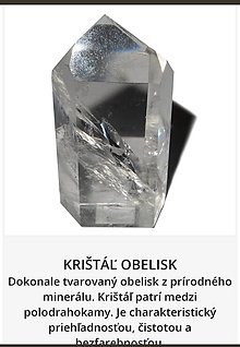 Minerály - Krištáľ Obelisk - 15443403_