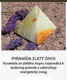 Minerály - Zlatý Ónyx pyramída - 15443667_