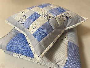 Úžitkový textil - patchwork modra so smotanovou ( rôzne varianty veľkostí ) - 15447616_