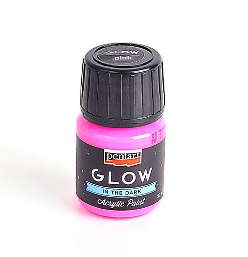 Akrylová farba, 30 ml, svieti v tme (ružová)