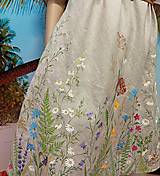 Šaty - Ručne maľované ľanové šaty " Bylinková lúka " - 15446743_
