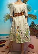 Šaty - Ručne maľované ľanové šaty " Bylinková lúka " - 15446824_