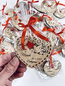 Darčeky pre svadobčanov - Svadobné magnetky "Ľudové srdce" - 15446806_