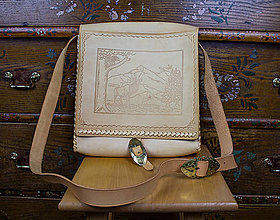 Pánske tašky - Pánska kožená kapsa poľovnícky vzor - 15446078_