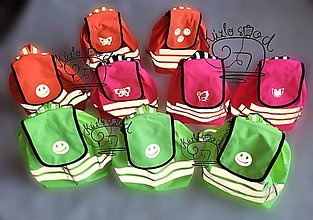 Batohy - Reflexné neónové batohy- zelené, ružové, oranžové - 15446514_