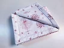 Detský textil - Minky deka ružová + balerína 70*100cm - 15448581_