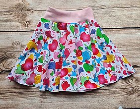 Detské oblečenie - Detská točivá sukňa - balónikové srdiečka - 15447818_