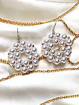 Náušnice - Biele perlové náušnice - 15450311_