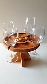 Nádoby - Drevená miska + stojan na vínové poháre - 15449020_