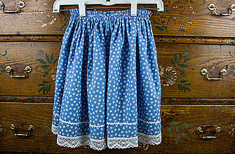 Sukne - Svetlo Modrá suknička s bielym kvietkom - 15448445_