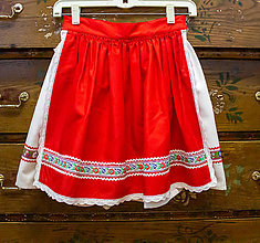 Detské oblečenie - Detská červená zástera a sukňa - 15448892_