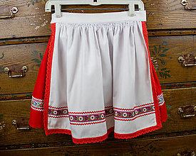 Detské oblečenie - Detská červená suknička a biela zásterka - 15448939_