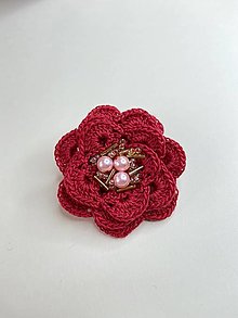 Brošne - Červený kvet Brošňa - 15448128_
